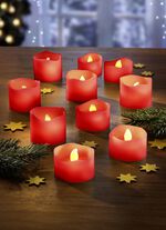 LED-kaarsen, set van 10 ROOD