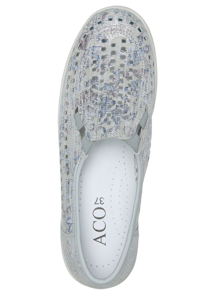 ELENA EDEN, zomerse damespantoffels, breedte G, met uitneembaar voetbed ZILVERGRIJS