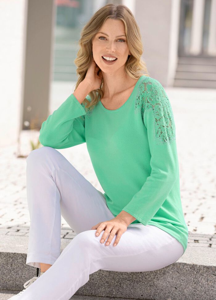 Trui met elegant kant 