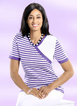 Trui met wikkellook LILA-WEISS