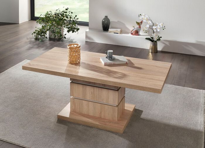 Elegante salontafel met marmerlook EIKEN SONOMA-WIT