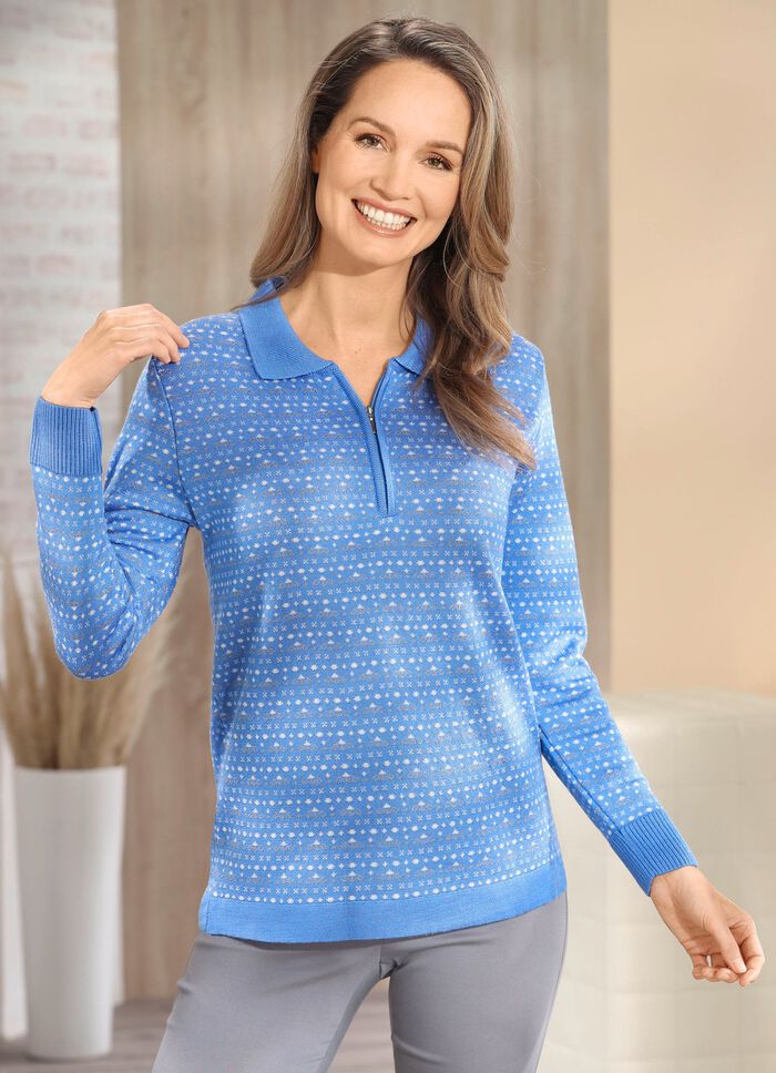 Trui in fijn jacquarddessin 