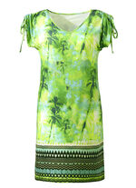 Jurk met kapmouwtjes en rand 