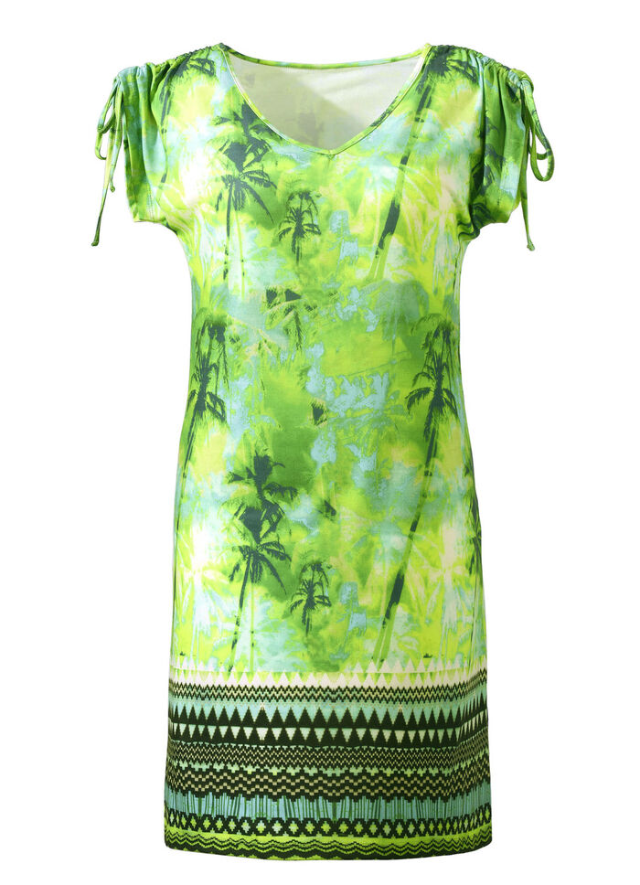 Jurk met kapmouwtjes en rand 