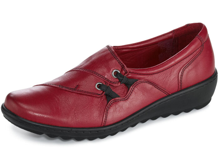 Gemini pantoffels met decoratieve elastische inzetstukken ROBIJNROOD