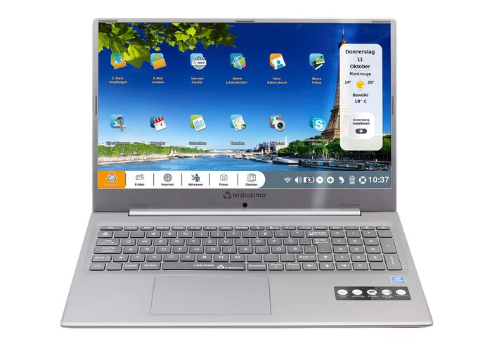 Ordissimo Notebook met eenvoudig te bedienen besturingssysteem ZILVER