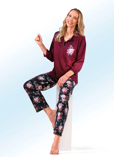 Set van twee pyjama's met lange mouwen en knoopsluiting 
