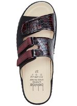 ELENA EDEN, comfortabele damesmuiltjes, breedte H, met uitneembaar voetbed ZWART-BORDEAUX