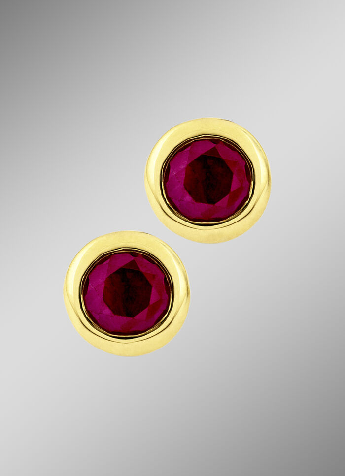 Oorbellen met echte robijnen 