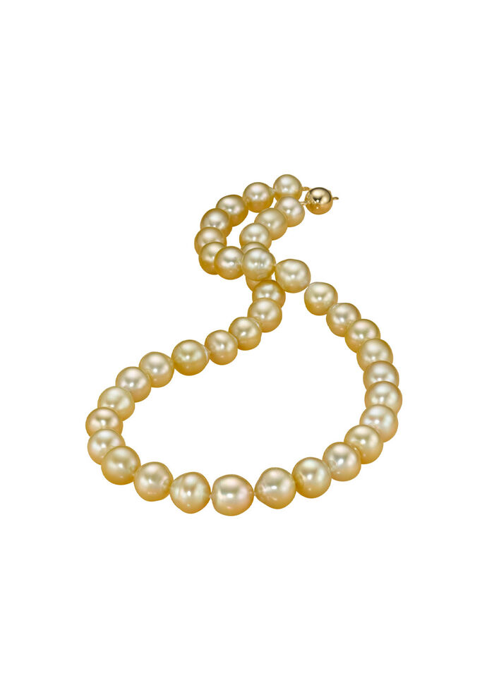 Halsketting met gouden Zuidzee parels 