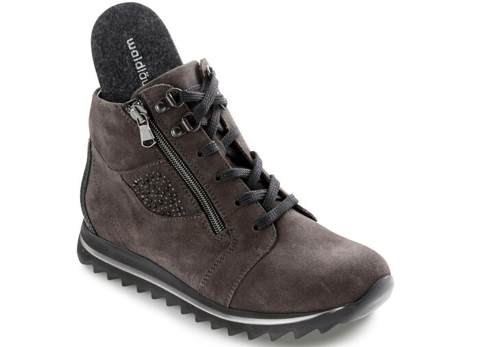 Waldl&auml;ufer enkellaarsjes met praktische ritssluitingen aan de zijkant GRIJS