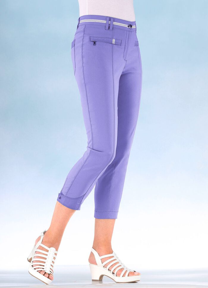 7/8-lange broek met contrasterende sierband 