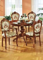 Eetkamerstoelen of fauteuils van notenhout BEIGE MET PATROON