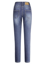 Vormgevende jeans in 4-pocketmodel JEANS BLAUW