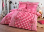 4-delige beddengoedset met rustiek ruitdessin 