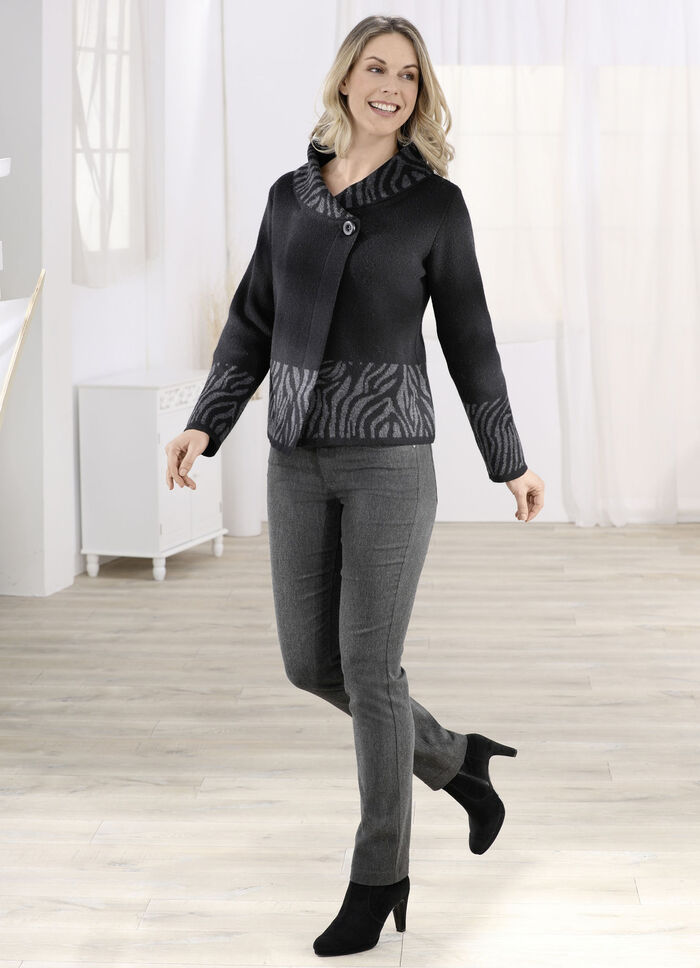 Broek met aangenaam zachte, warme voering ANTRACIET GEM.