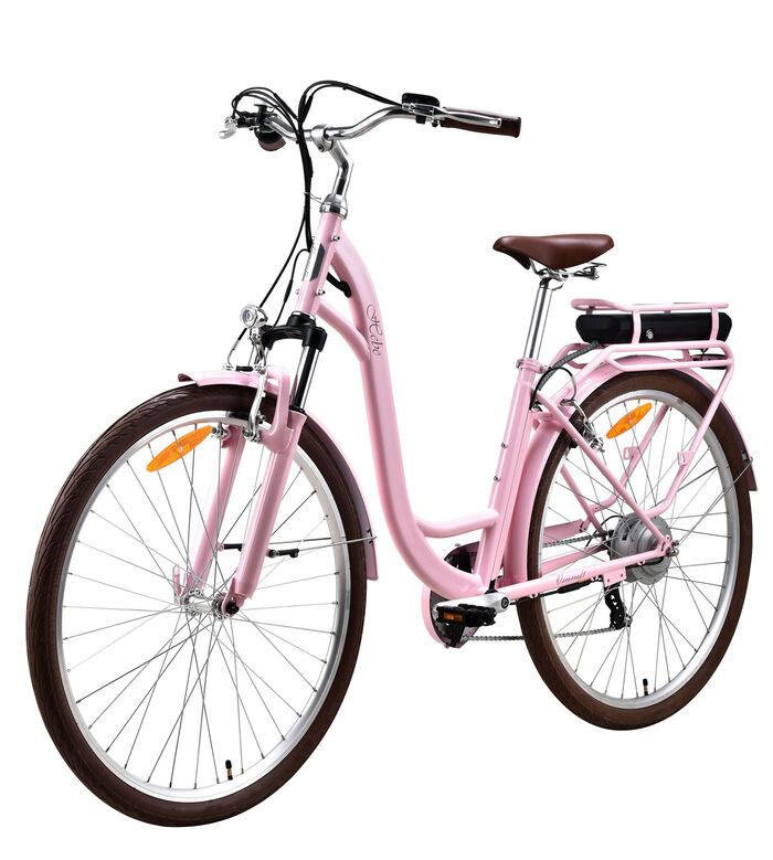 Stadse e-bike met lage instap ROZE