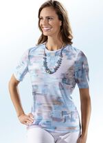 Overhemd met all-over print Turkoois-MEERKLEURIG