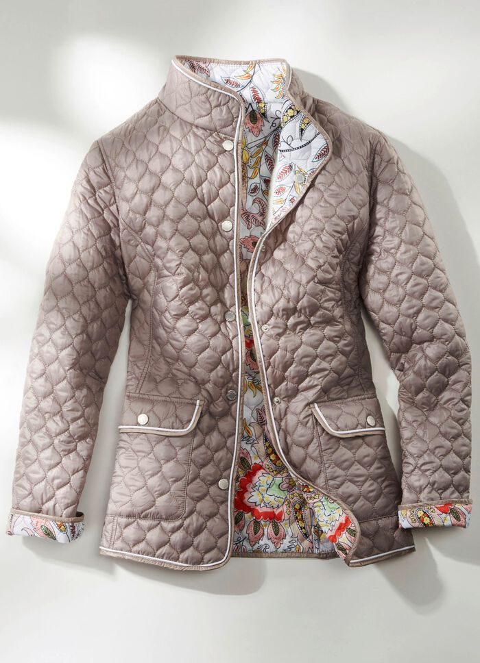 Omkeerbaar jack met grafisch doorgestikt patroon 