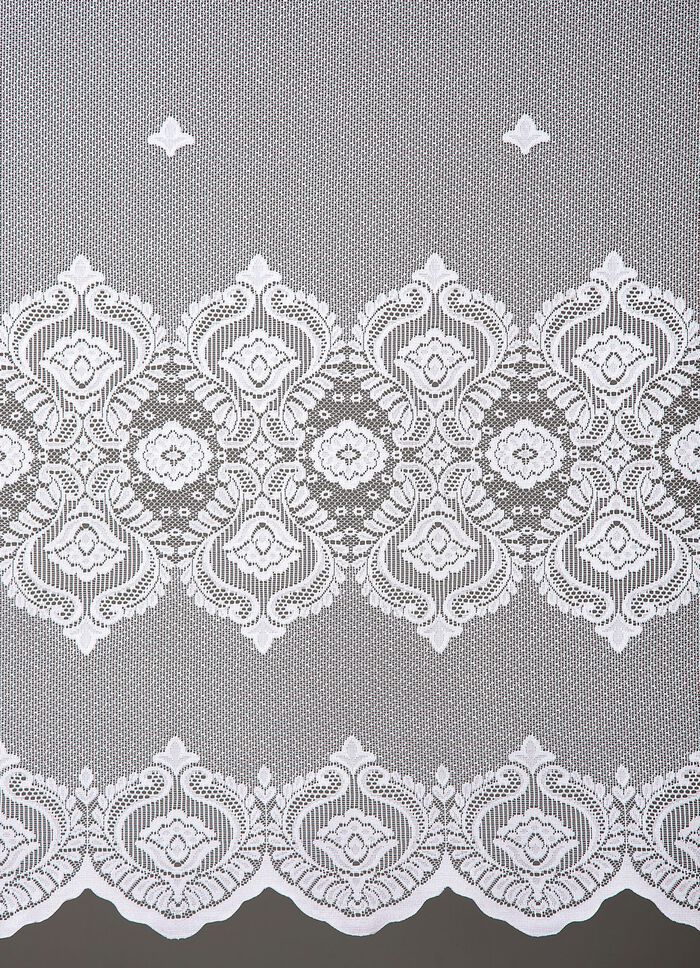 Lange venstervitrage met universele railband 