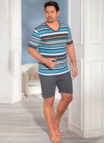 Shorty met V-hals en gestreept design 