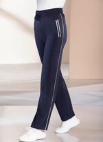 Casual broek met contrasterende biezen MARINE