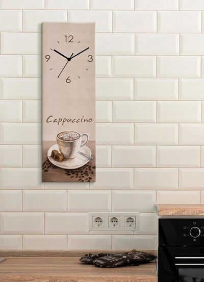 Moderne wandklok van elegant floatglas 