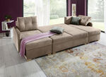 Comfortabele leefruimte met bedfunctie en 3 bedstedes TAUPE