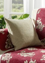 Kussensloop van chenillekwaliteit BEIGE