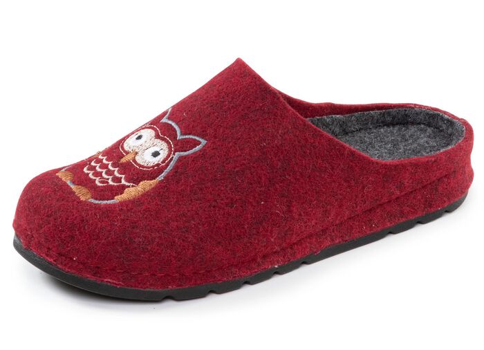 Klassieke damespantoffels, gemaakt van viltmateriaal 