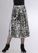 Paneelrok met briljant gekleurde inkjetprint ZWART-ZILVER-GRIJS-MULTICOLOR