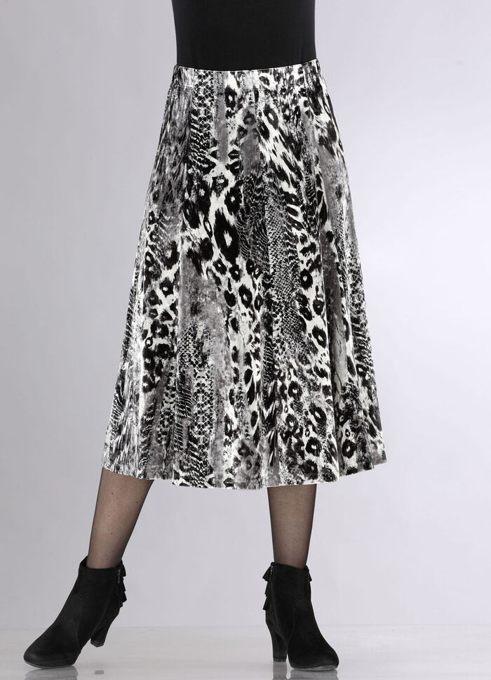 Paneelrok met briljant gekleurde inkjetprint ZWART-ZILVER-GRIJS-MULTICOLOR