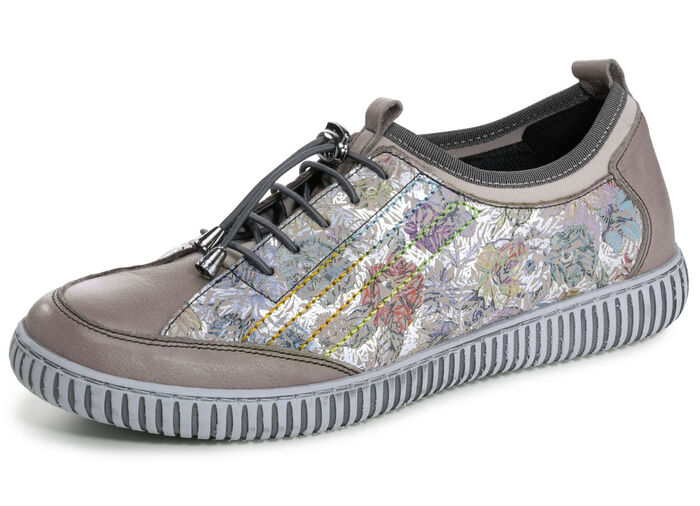 Gemini sneakers gemaakt van deels gebloemd rundleer TAUPE-MULTICOLOR