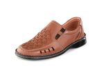 GINO GALANTE, zomerse herenpantoffels, met elastische band COGNAC