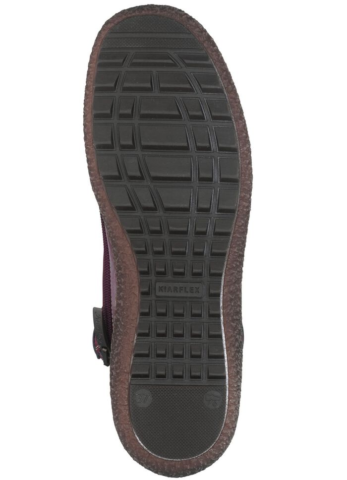 Laarsje van nappaleer met decoratieve elastische inzet BORDEAUX-BLAUW