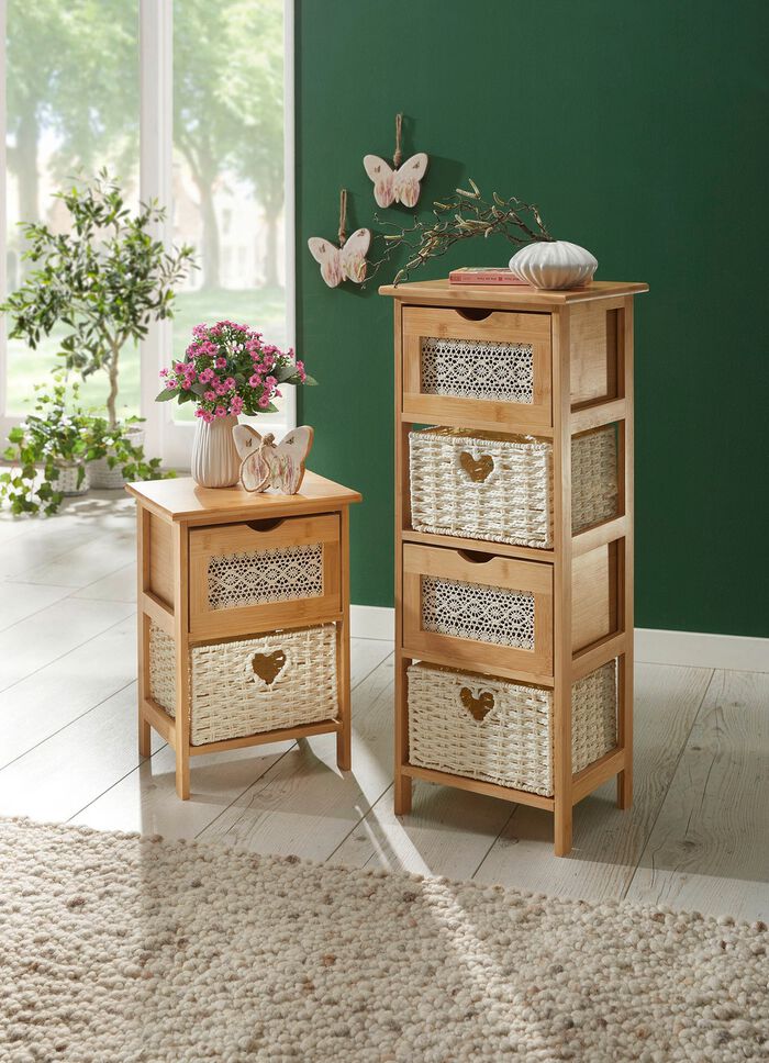 Romantische ladekast van bamboe NATUUR