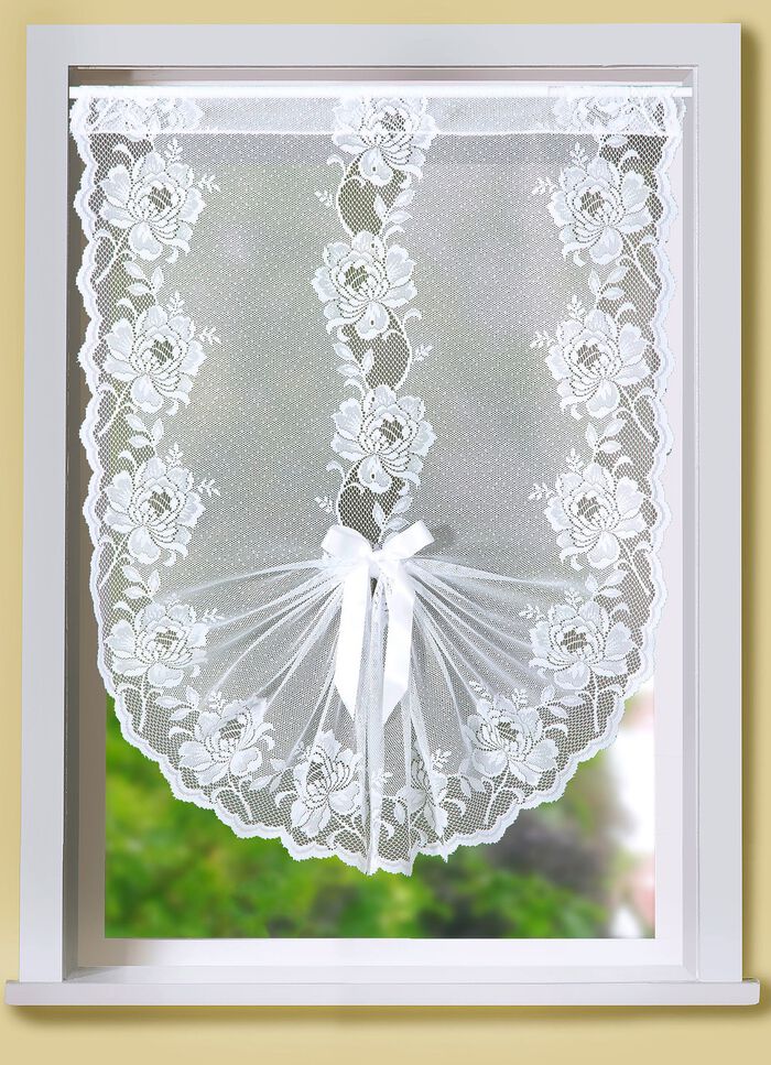 Zwaluwstaartgordijn met stangdoorvoer 