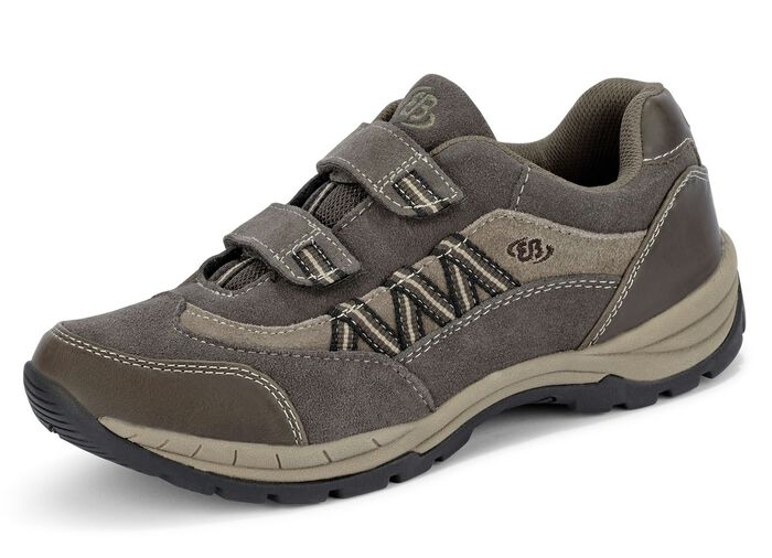 Sportieve herenpantoffels met uitneembaar voetbed TABAK-TAUPE