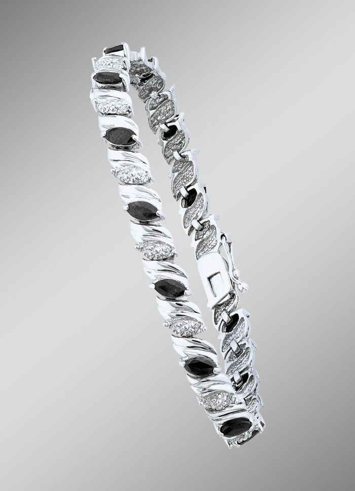 Edel damesarmband met zwarte saffieren