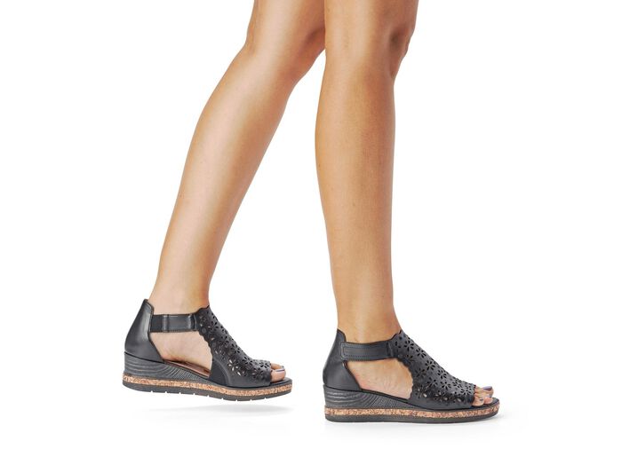 Sandaal met klittenbandsluiting ZWART