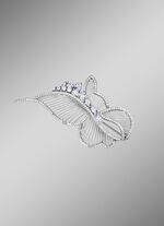 Filigraan vlinderspeld met synthetische zirkonia 