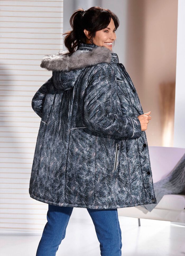 Lange jas met afneembare capuchon 