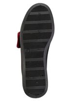 Klittenbandschoen met mooie rand ZWART-BORDEAUXROOD