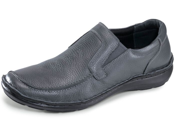 Slippers van generfd nappaleer GRIJS