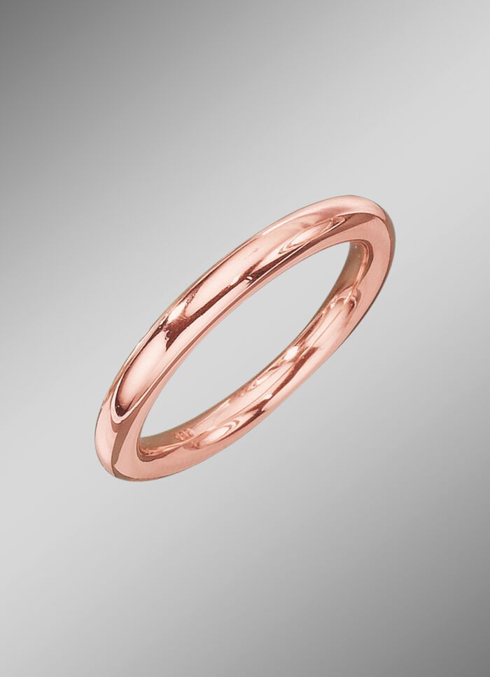 Hoogglanzende partnerring van ros&eacute;goud 