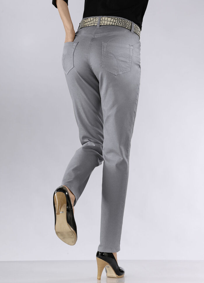 Power-stretch-jeans LICHTGRIJS