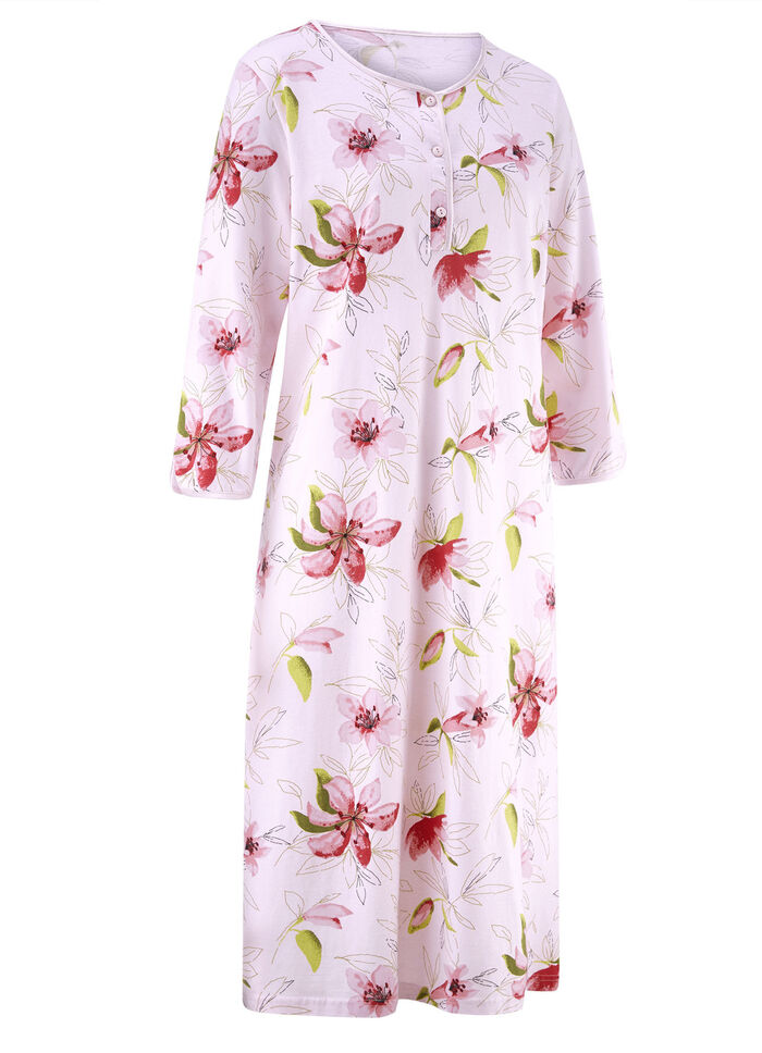 Twee-pack nachtjaponnen, 3/4-mouwen met knoopsluiting 