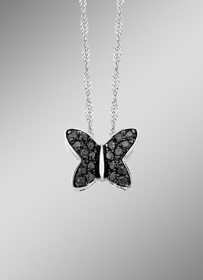 Vlinderhanger met 20 diamanten 