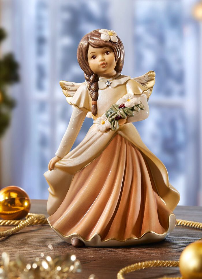 Goebel engel met kerstster CHAMPAGNE