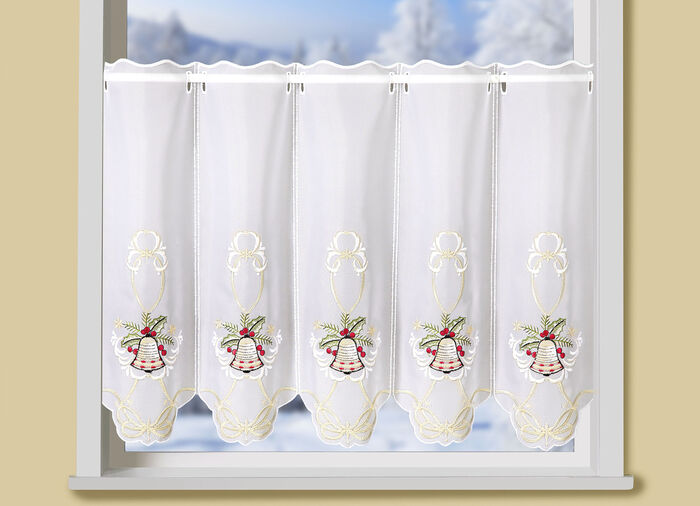 Kort gordijn met doorvoer voor roede 